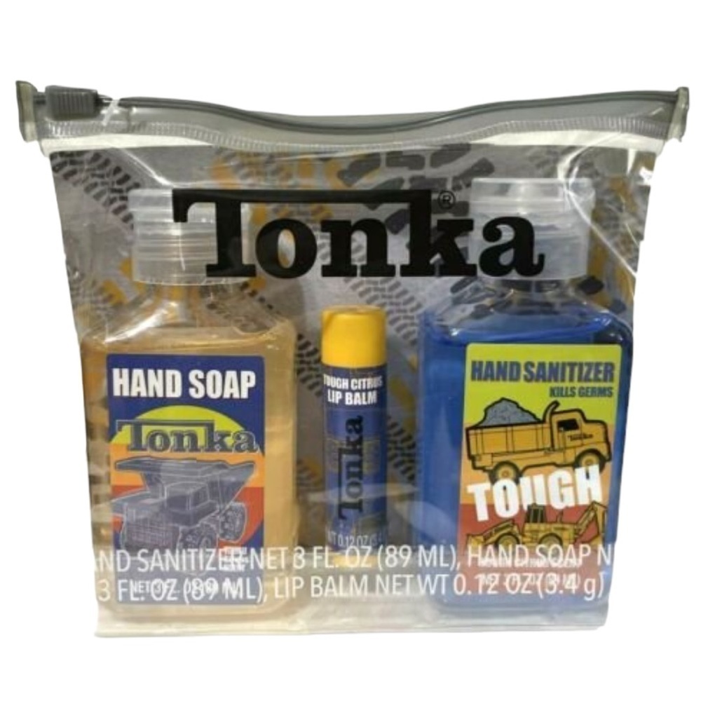 Tonka Kids Gift Set Hygiene Travel Kit Reusable Case Carry Bag Citrus Scented
